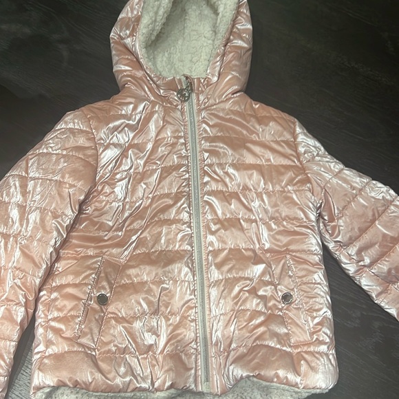 Used Pink puffer  kids jacket - Picture 1 of 4